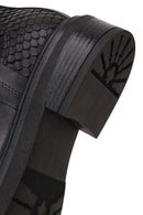 Woman Black Thick-Soled Leather Chelsea Boots | Derimod