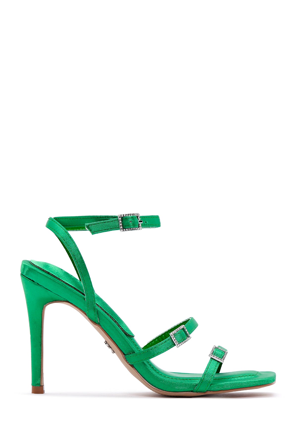 Women's Green Ankle Strap Thin Heel Sandals 23SFE45306F | Derimod