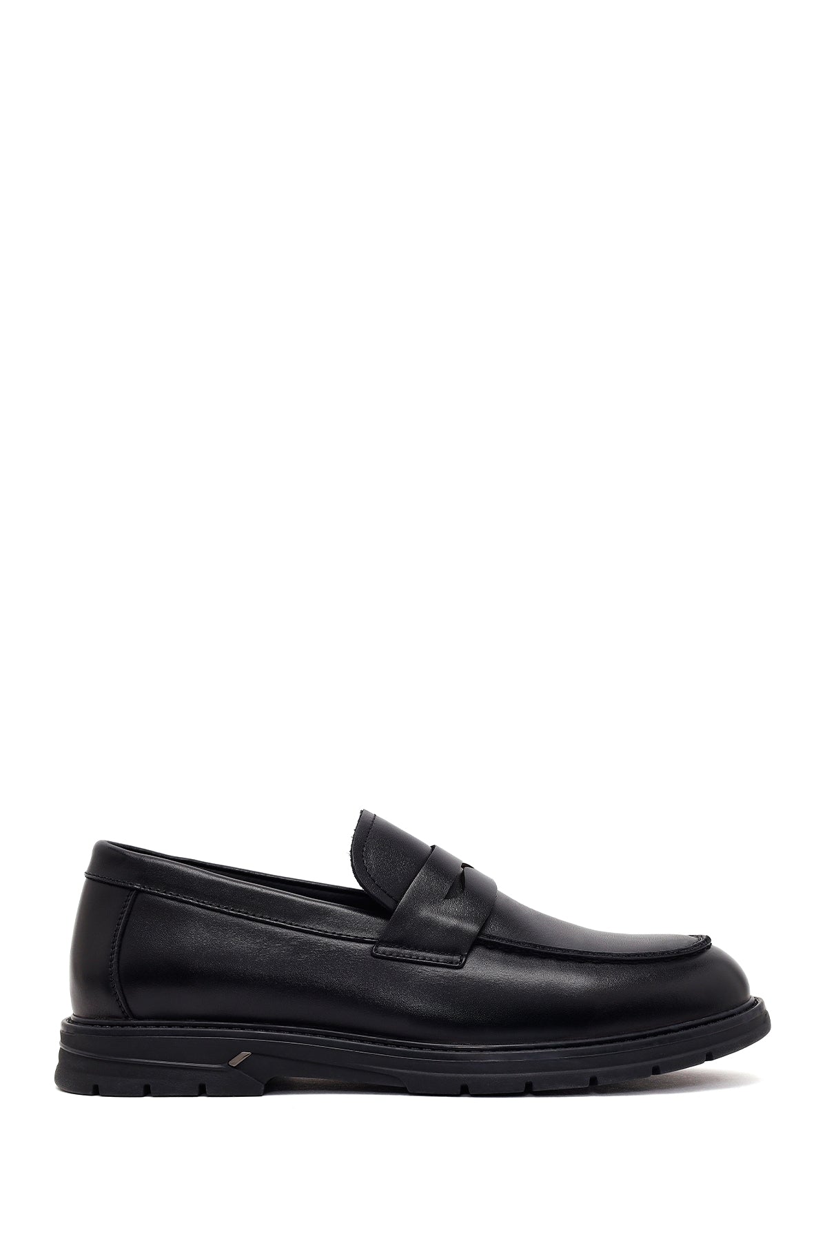 Erkek Siyah Kalın Tabanlı Deri Loafer WM680033DV | Derimod