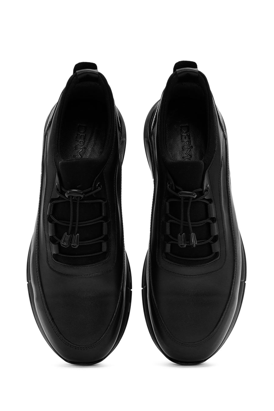 Men's Black Lace-up Leather Sneaker