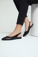 Women's Black Open Back Ballerinas | Derimod