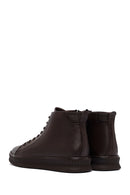 Male Brown Lace-Up Zip Closure Leather Sport Boots | Derimod