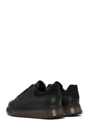 Men's Black Lace-up Thick-Sole Leather Sneaker | Derimod