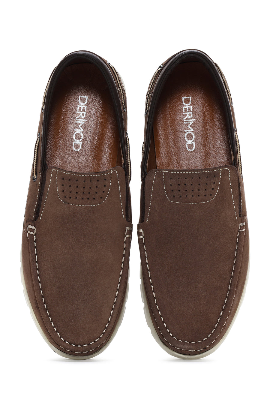 Erkek Vizon Nubuk Deri Casual Loafer
