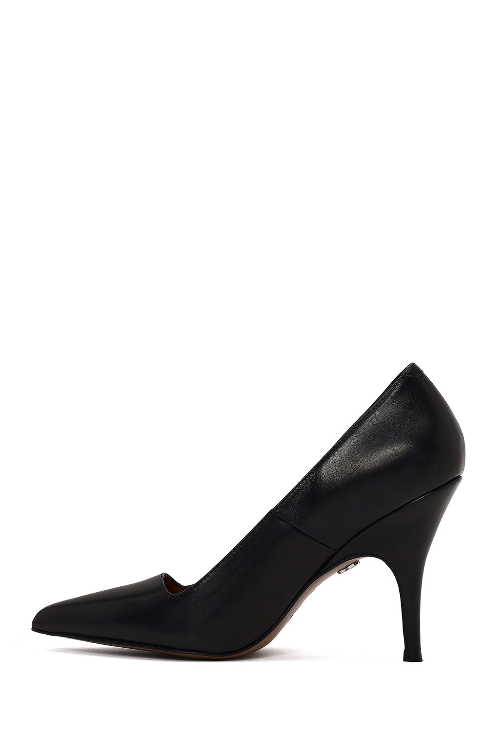Kadın Siyah İnce Topuklu Deri Stiletto