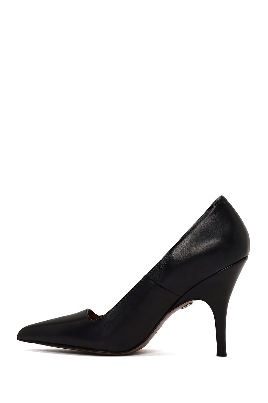 Kadın Siyah İnce Topuklu Deri Stiletto