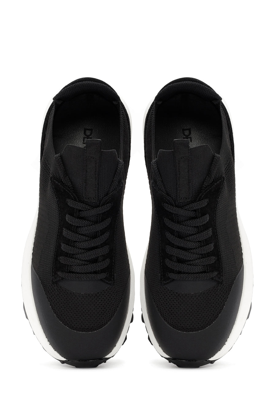 Derimod Zero Men's Black Lace-Up Thick Soled Fabric Sneaker