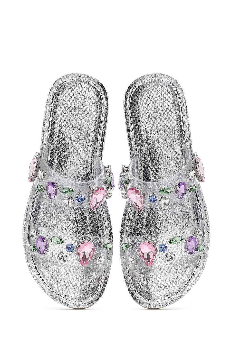 Women's Multicolored Stone Slippers
