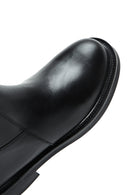 Women's Black Leather Zippered Flat Classic Boots | Derimod