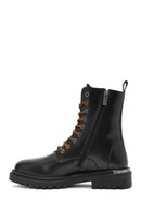 Harley Davidson Men's Black Thar Lace-Up Leather Combat Boots | Derimod