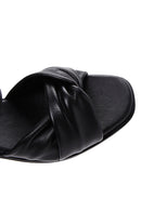 Kadın Siyah Deri Dolgu Topuk Comfort Sandalet | Derimod