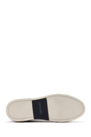 Men's Navy Blue Elastic Leather Sneakers | Derimod