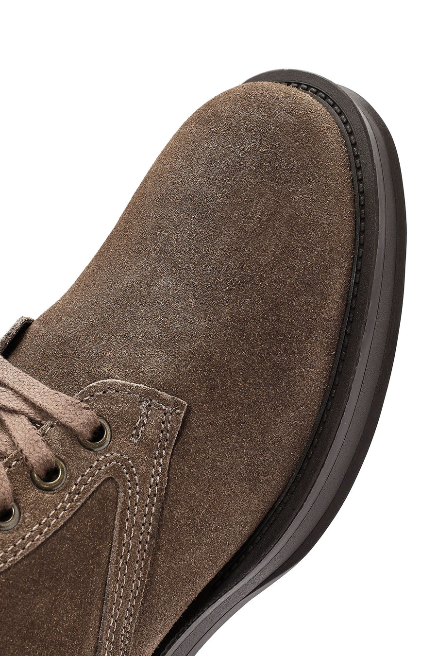 Men's Brown Lace-Up Suede Leather Casual Boots