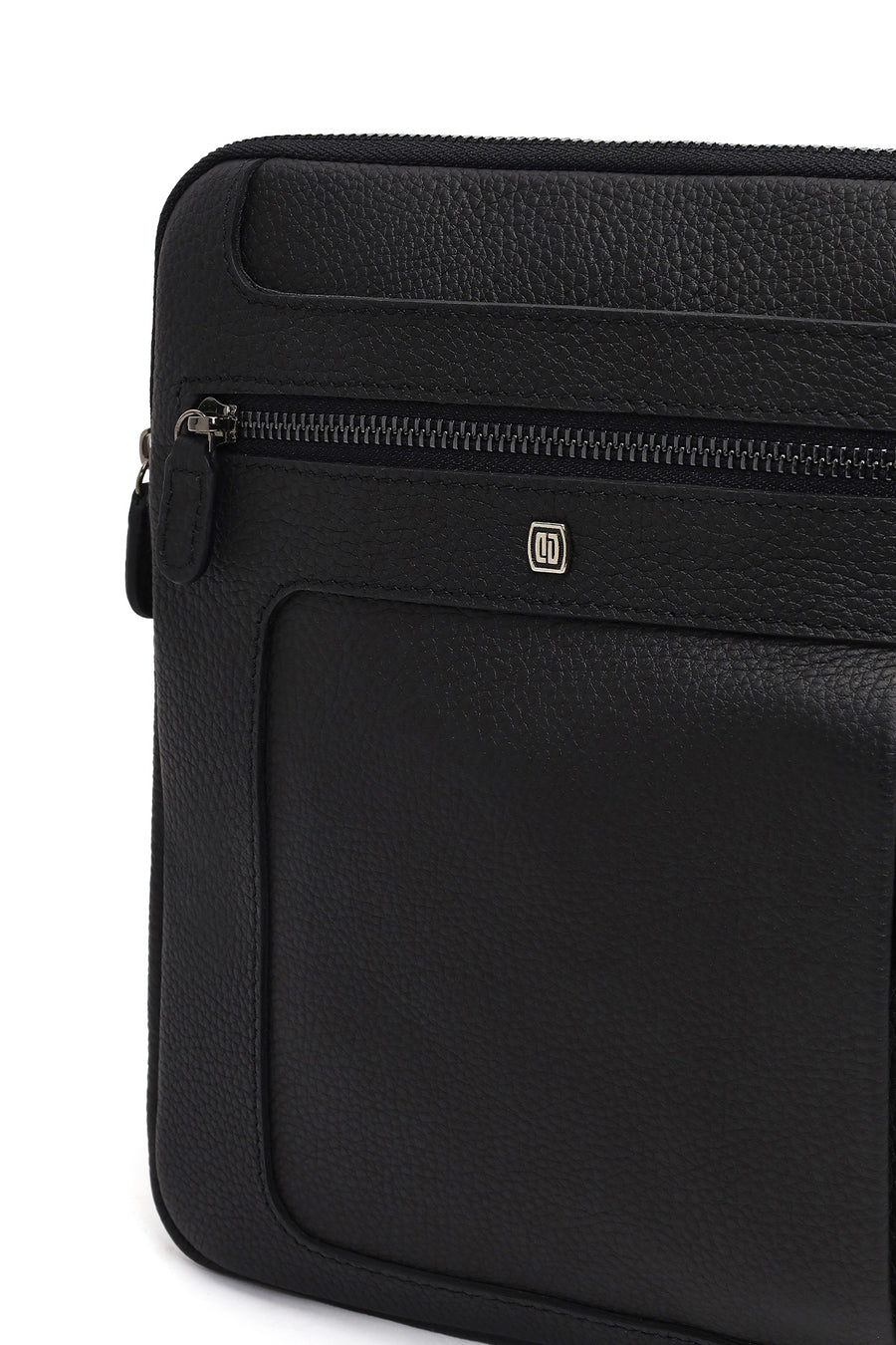 Men's Black Long Strap Leather Shoulder Bag