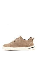 Erkek Vizon Bağcıklı Süet Deri Casual Sneaker | Derimod