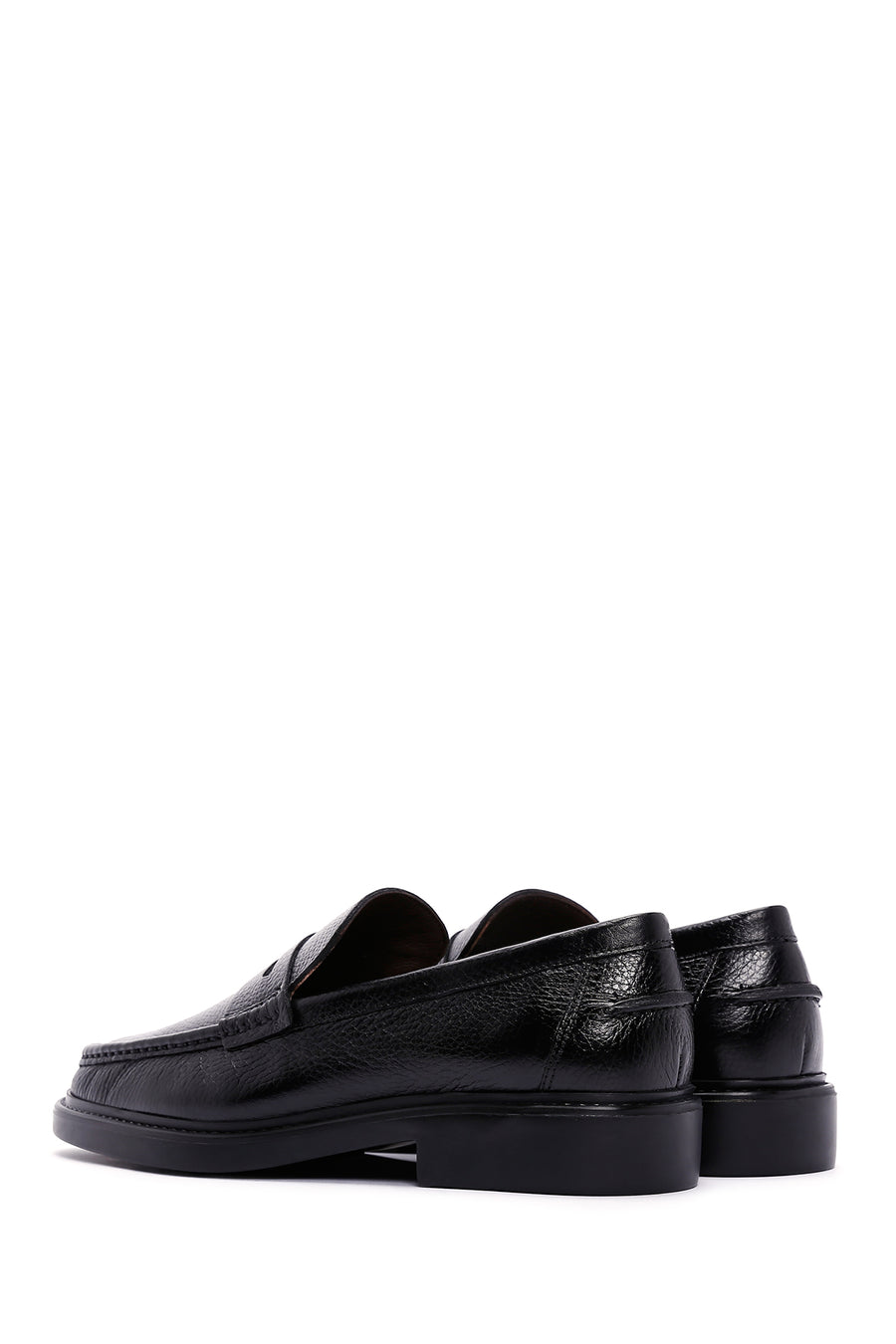 Men's Black Leather Casual Loafer