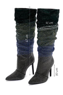 Women's Multi-Colored Stone Thin Heeled Boots | Derimod