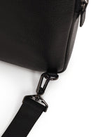 Male Black Leather Mini Crossbody Bag | Derimod