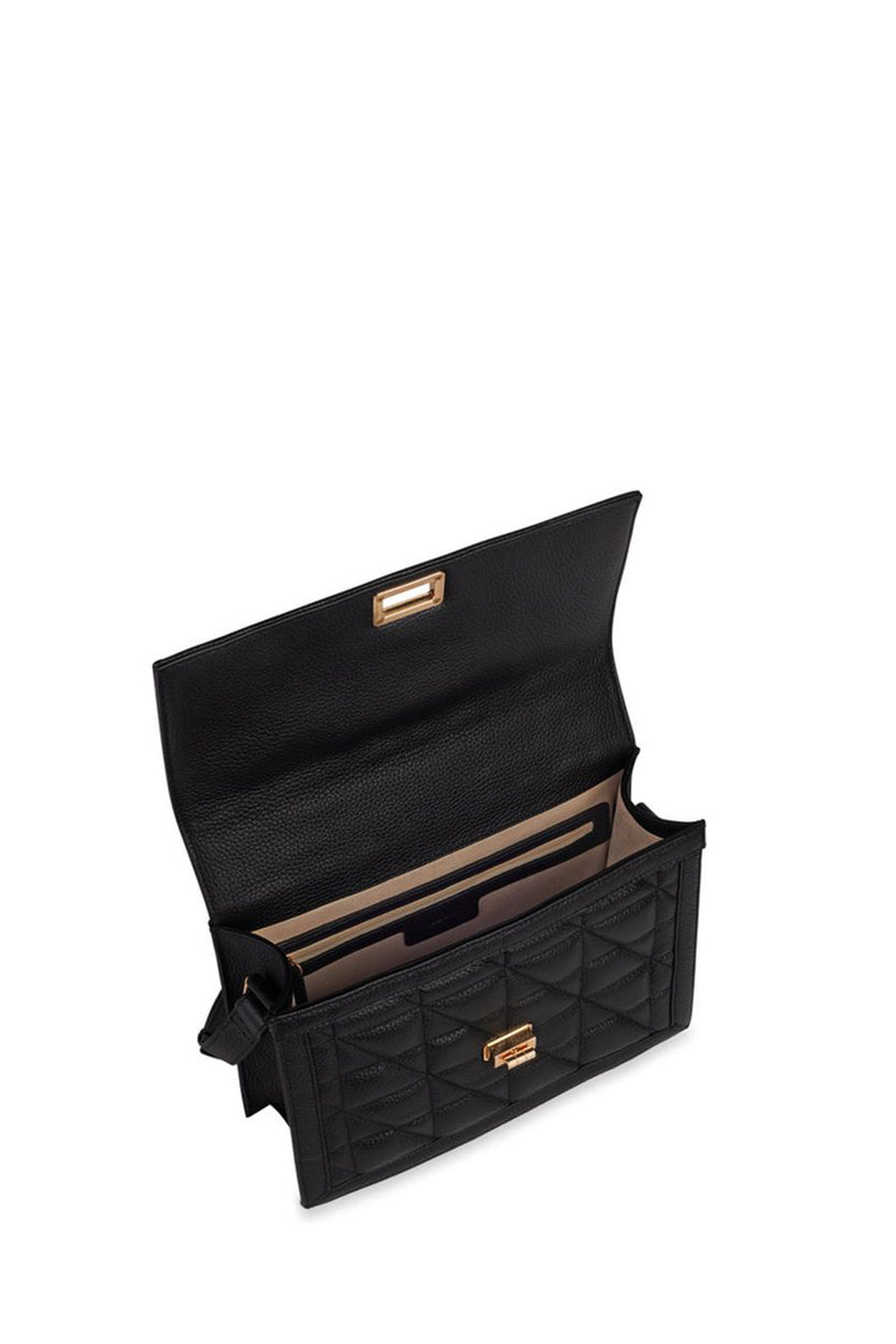 Geox Women's Black Veriana Leather Shoulder Bag