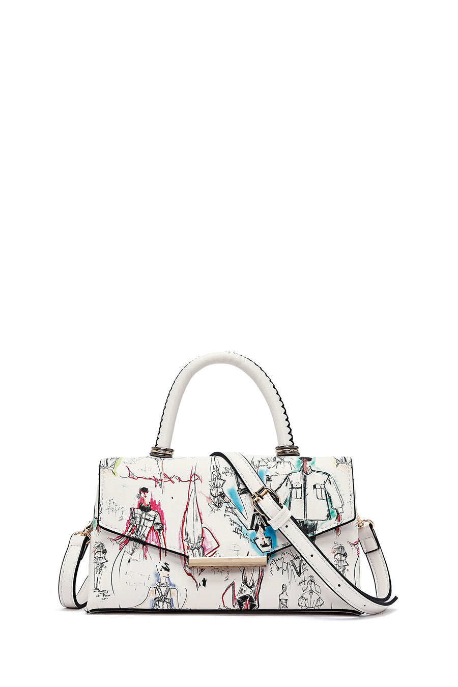 Woman Cream Long Strap Printed Handbag 25SBD252426 | Derimod