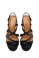 Women's Black Thick Heeled Sandals | Derimod