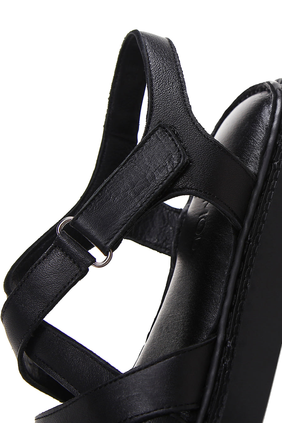 Kadın Siyah Bilekten Bantlı Deri Comfort Sandalet