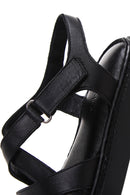 Women's Black Leather Comfort Sandals | Derimod