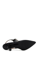 Women's Black Heeled Leather Shoes | Derimod