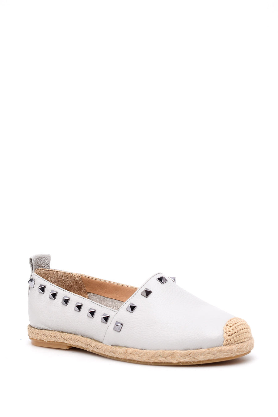Women's Stone Detailed Leather Espadrille