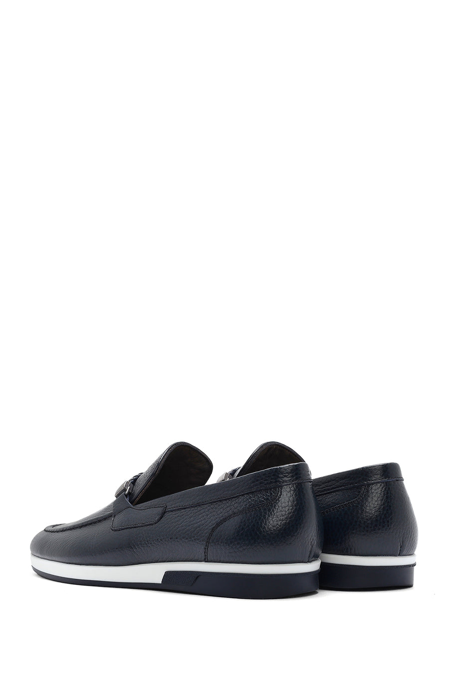 Erkek Lacivert Deri Casual Loafer