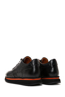 Men's Black Leather Thick Soled Sneaker | Derimod