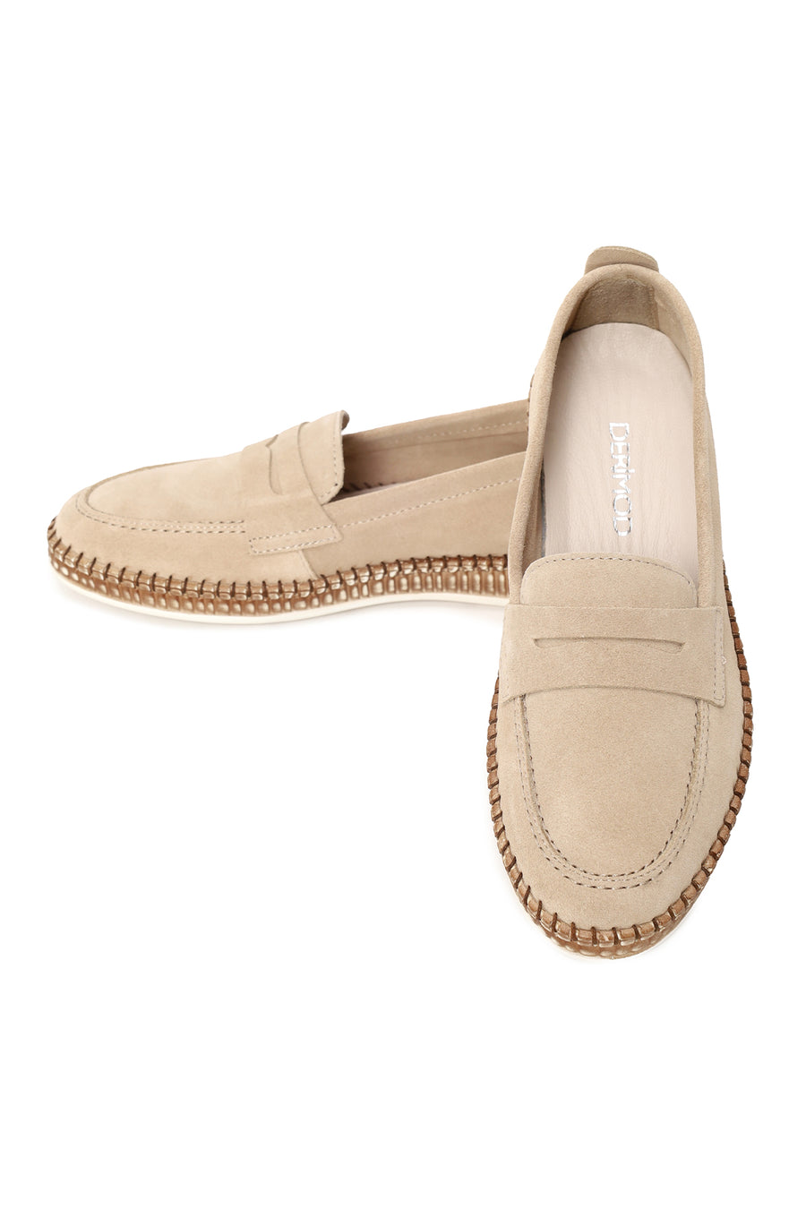 Woman Beige Suede Loafer