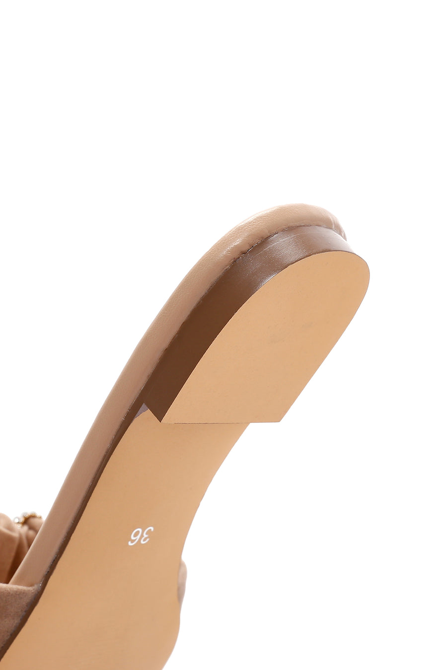 Women's Beige Stone Flat Slippers