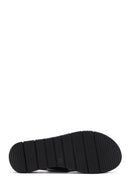 Women's Black Strappy Comfort Sandals | Derimod