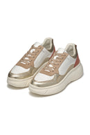 Geox Women's White Nebula 2.0 X Lace-Up Chunky Sole Leather Sneaker | Derimod