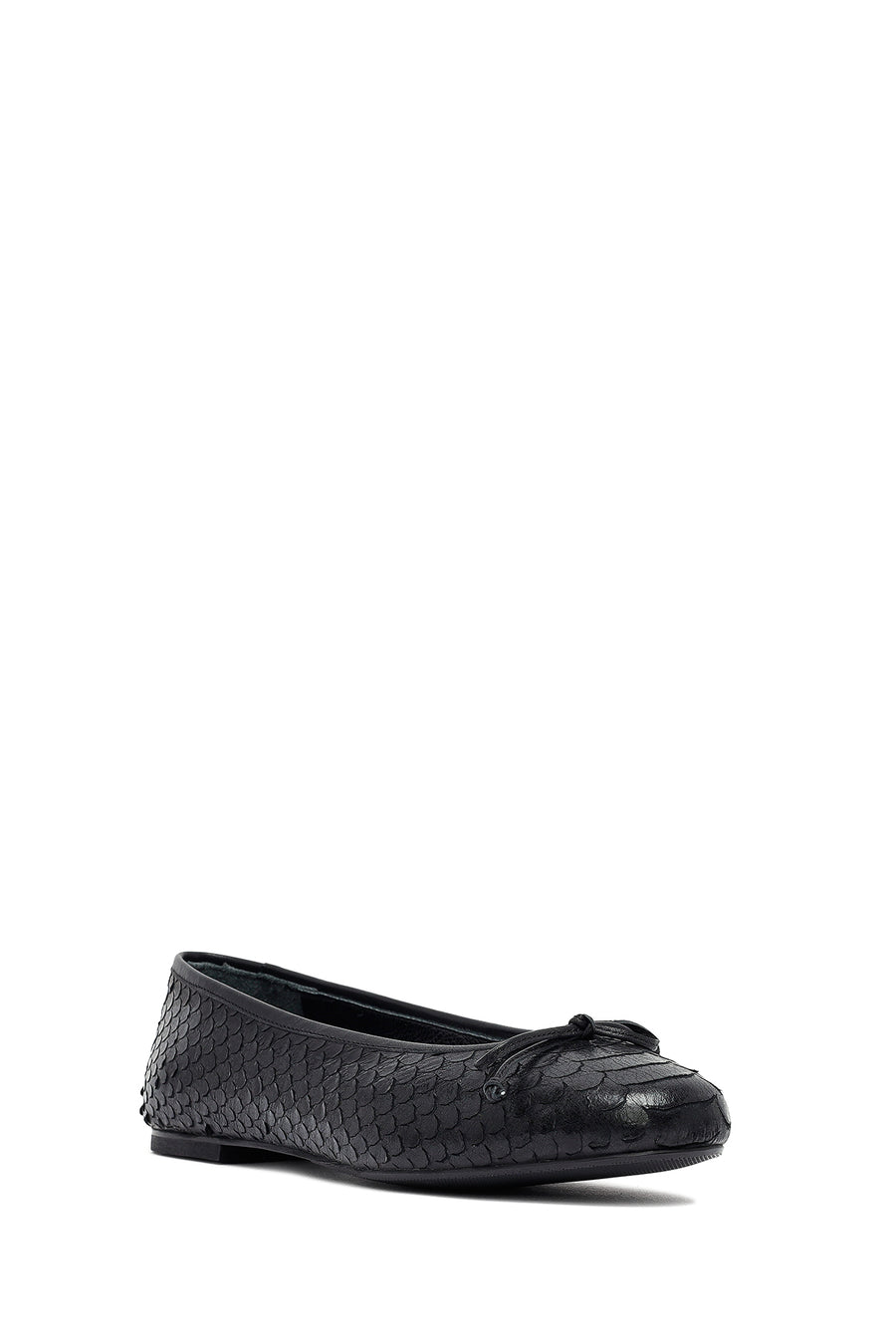 Woman Black Patterned Leather Babet