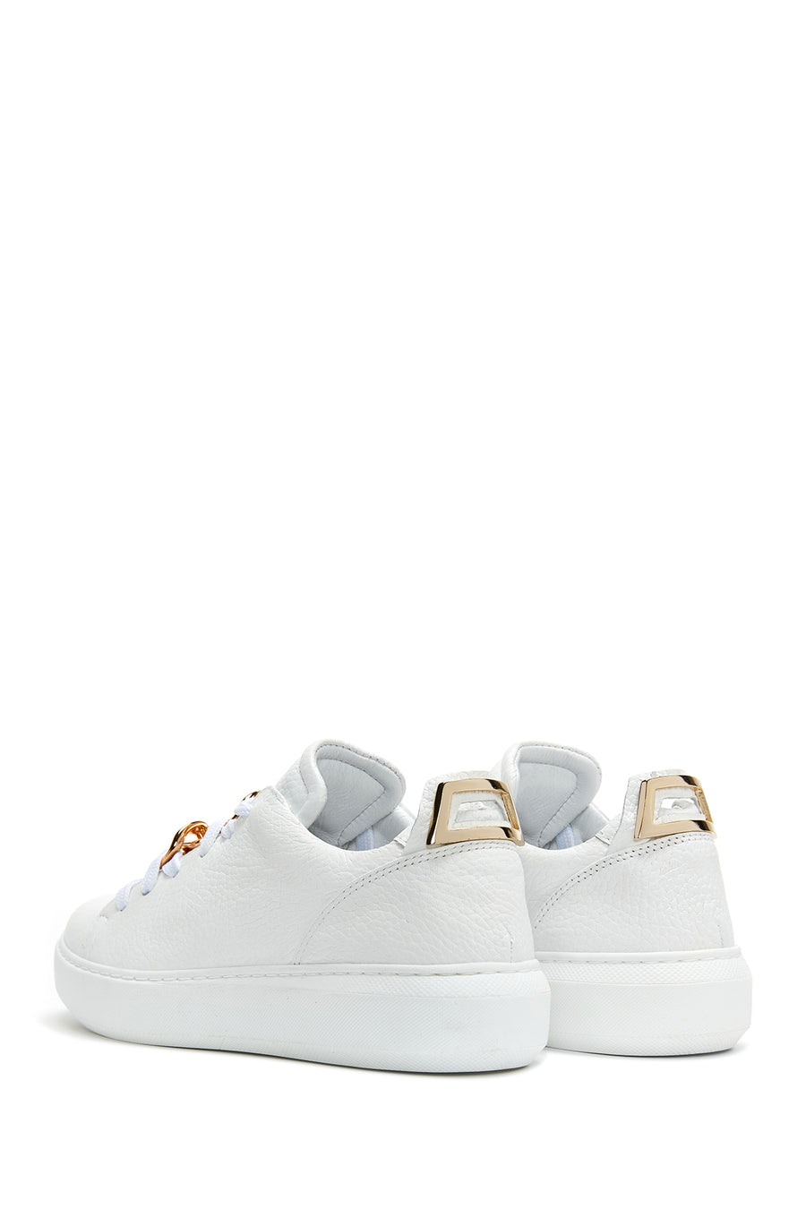 Women's Leather Buckle Detailed Sneaker