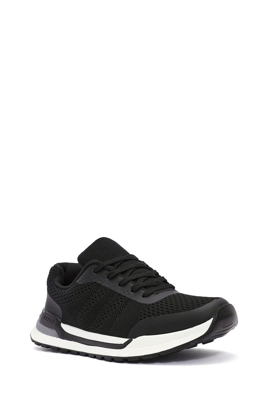 Erkek Siyah Bağcıklı Kumaş Sneaker