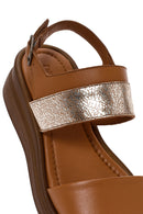 Women's Tan Ankle Strap Leather Comfort Sandals | Derimod