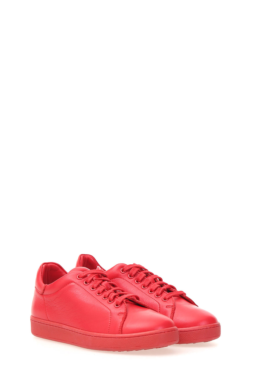 Red Women's Leather Sneaker