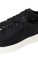 Erkek Siyah Bağcıklı Deri Sneaker | Derimod