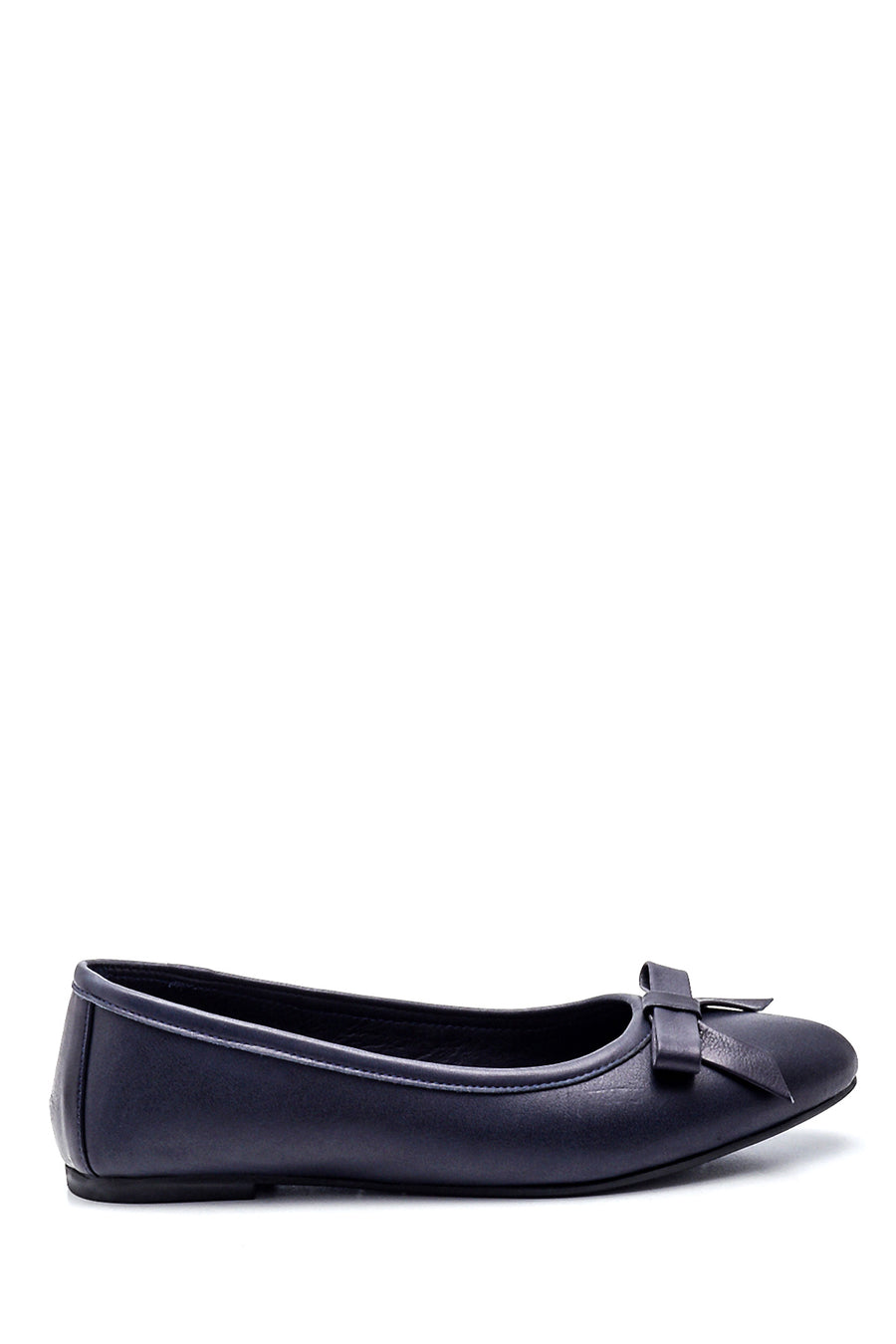 Women's Leather Bow Detailed Ballerinas 21WFD350218 | Derimod