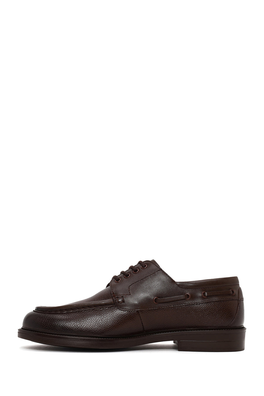 Male Brown Lace-up Thick-Soled Leather Casual Shoes