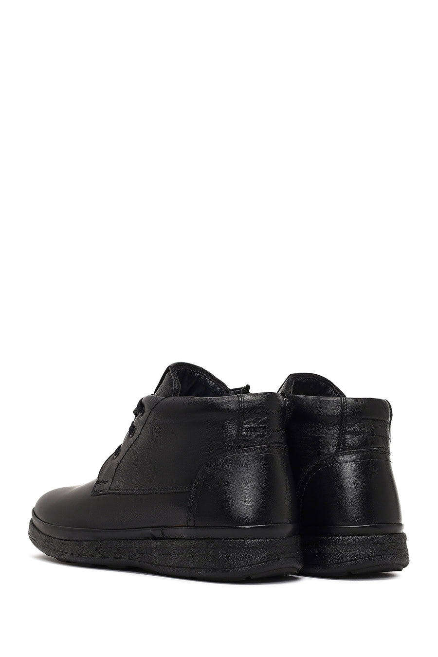 Male Black Zip Closure Leather Boots