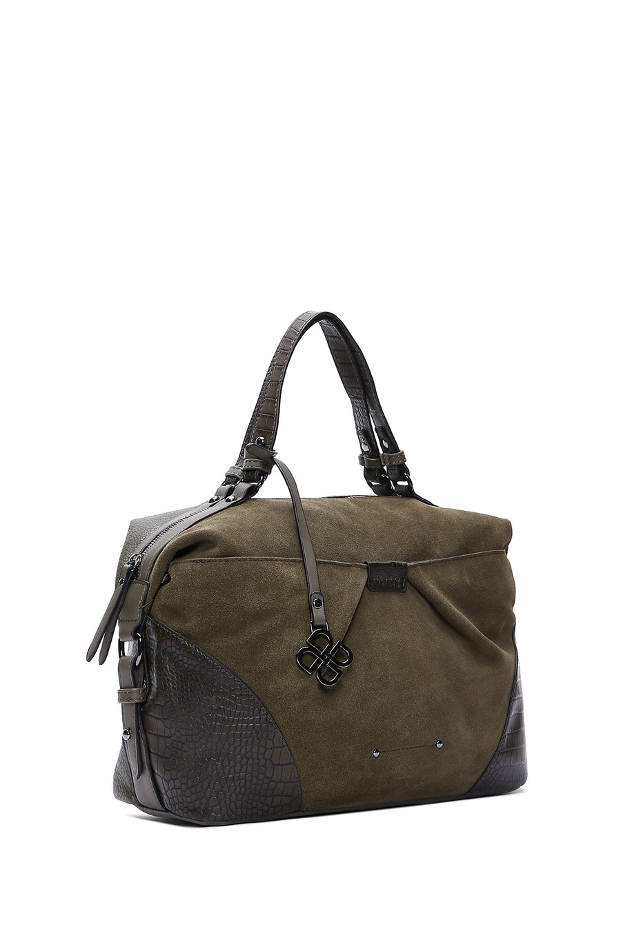 Women's Khaki Suede Shoulder Bag