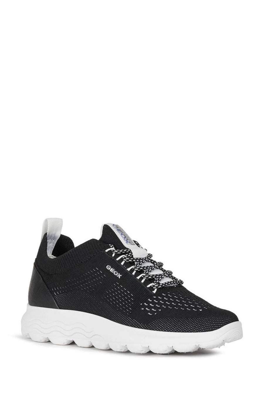 Geox Women's Black Spherica Lace-Up Fabric Sneaker