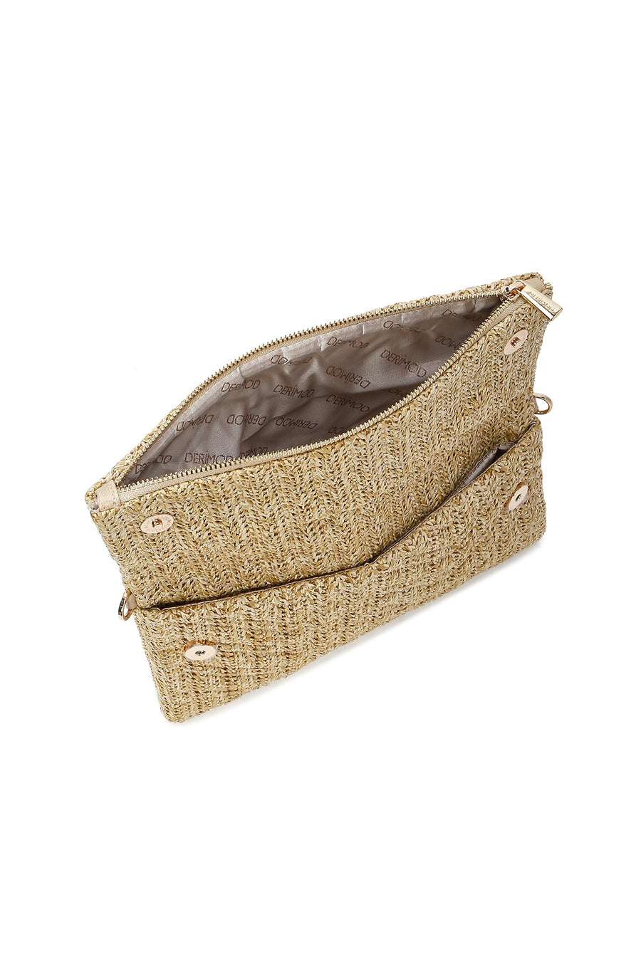 Women's Beige Long Chain Strap Clutch Bag