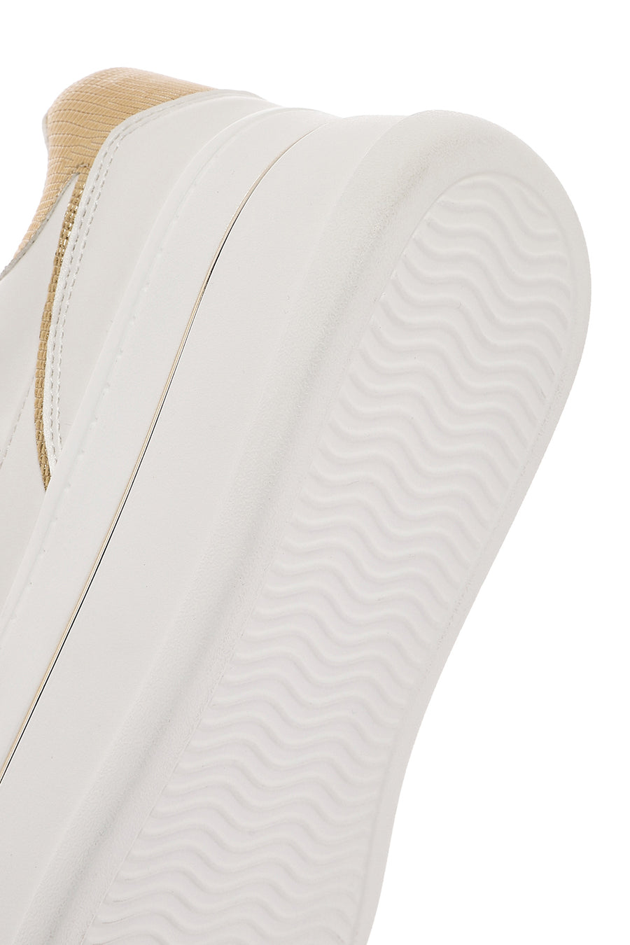 Women's White Lace-Up Thick Soled Sneaker