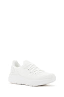 Derimod Zero Women's White Lace-Up Thick Soled Fabric Sneaker | Derimod