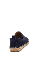 Men's Navy Blue Suede Leather Espadrille | Derimod